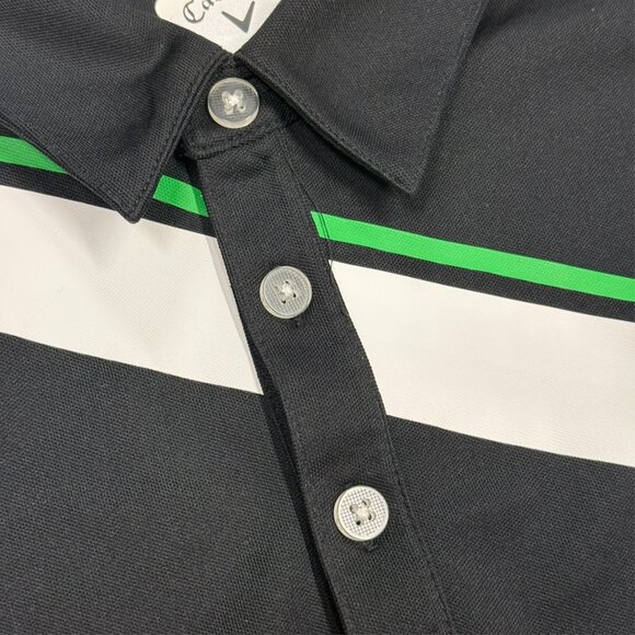 Callaway Golf Shirt Short Sleeve Polo Black Stripe Small - Picture 3 of 7